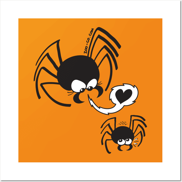 Dangerous love for a male spider Wall Art by zooco